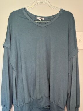 white birch Relaxed Crewneck Pullover Sweatshirt in Steel Blue